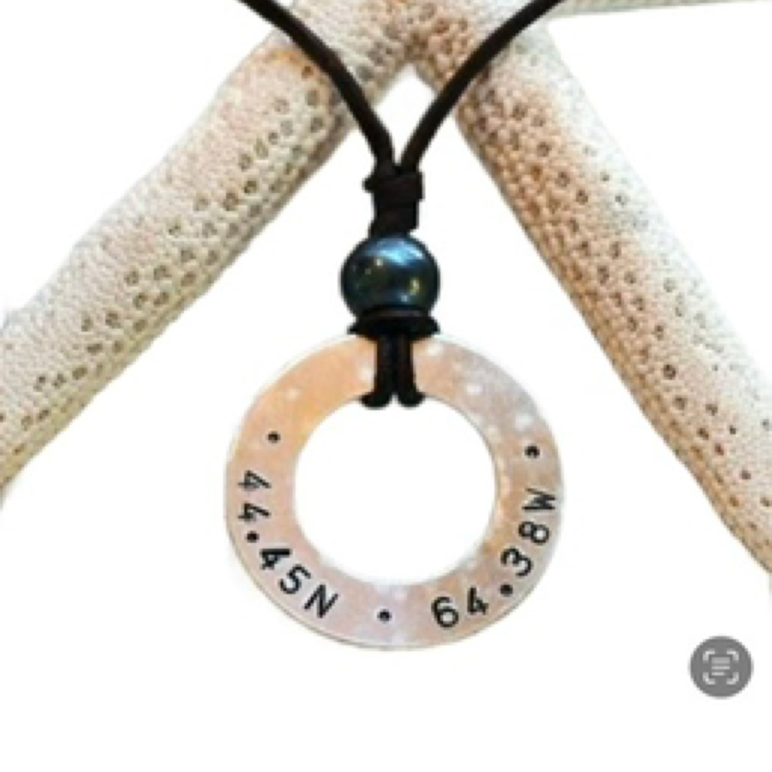 Tahitian Buoy Latitude Longitude Necklace Seamist Studio